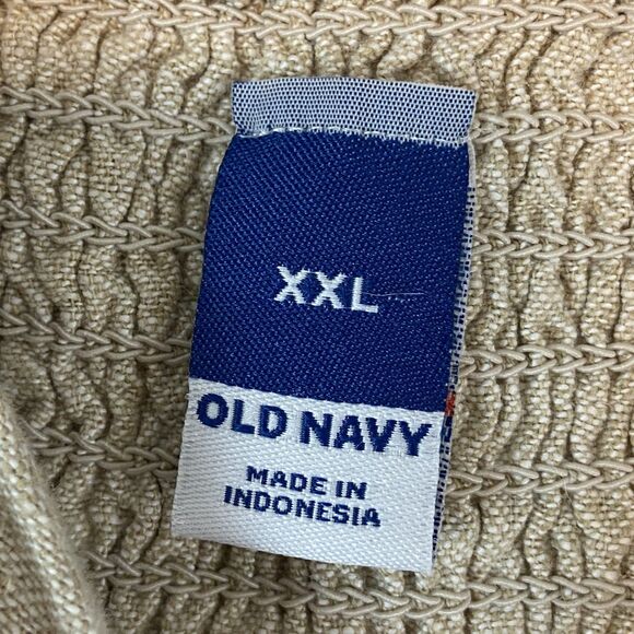 Old Navy‎ Linen Midi Dress Sz XXL Beige Flax Minimalist Capsule Smocked Pockets - Picture 6 of 8